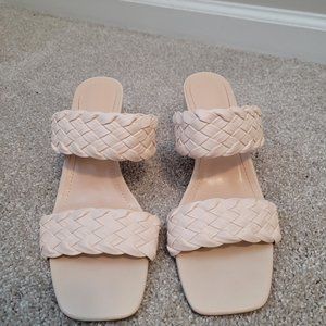 Cream braided sandals